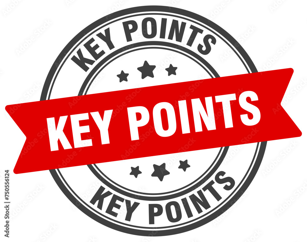 key points stamp. key points label on transparent background. round sign