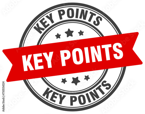 key points stamp. key points label on transparent background. round sign