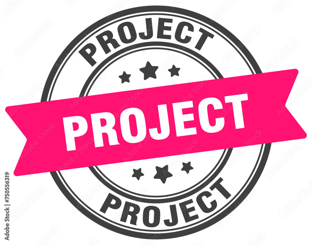 project stamp. project label on transparent background. round sign project stamp. project label on transparent background. round sign