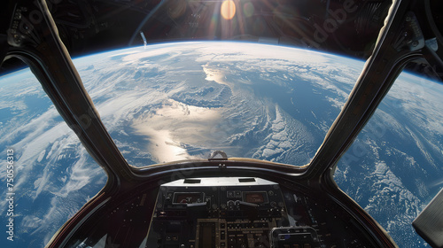 view of the earth from the shuttle cockpit