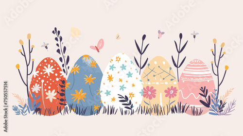 Happy Easter of cards posters or covers in modern min