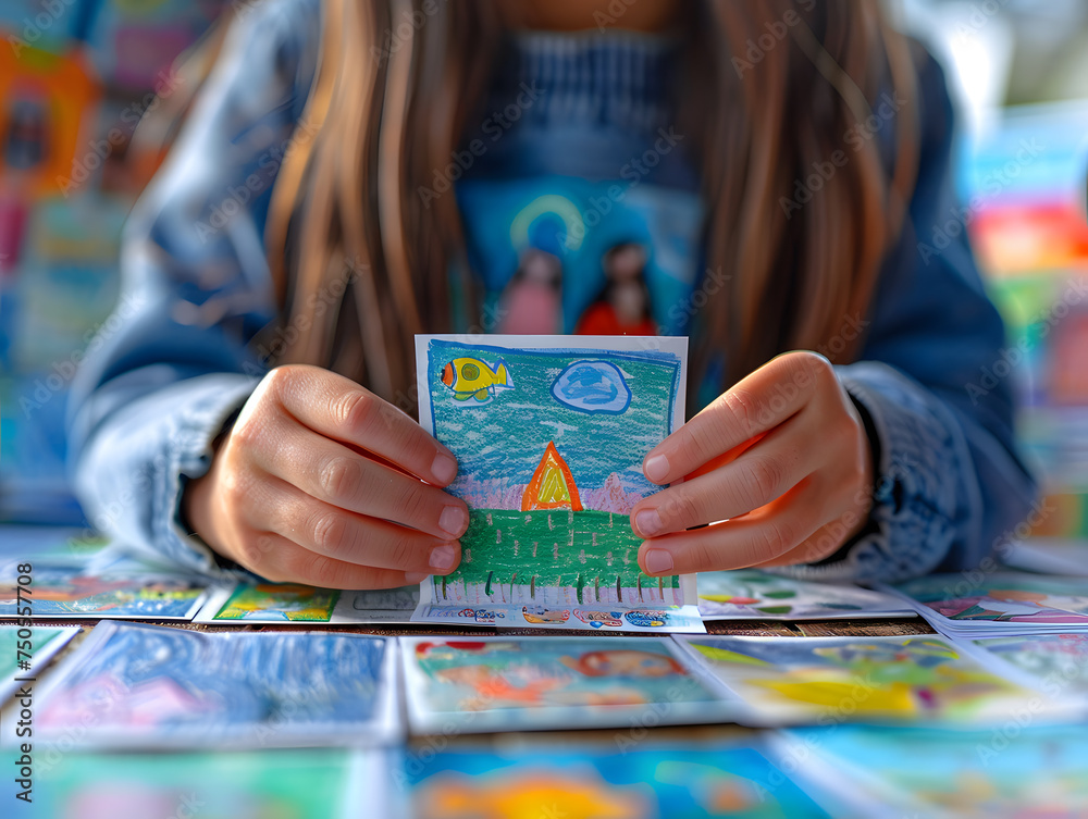 Fototapeta premium Vibrant Classroom: Teacher-Student Engagement at its Best