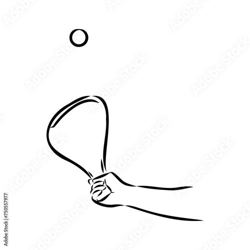 basque pelota vector line icon. playing basque pelota. sport pictogram illustration.