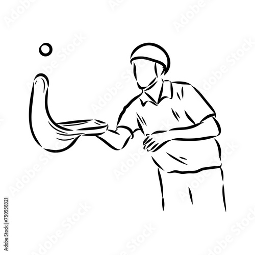 basque pelota vector line icon. playing basque pelota. sport pictogram illustration.