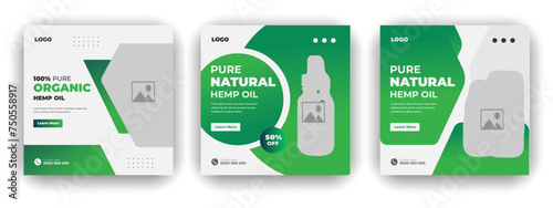 Hemp or Cbd Product post Advertisement Clean baground smooth or Cannabis Sale color bundle Template