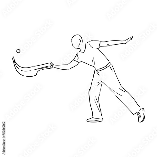 basque pelota vector line icon. playing basque pelota. sport pictogram illustration.