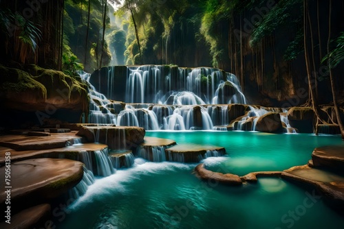 Kuang si waterfall The beauty of nature Beautiful Kuang Si Waterfall in Laos