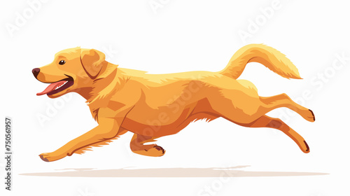 Fast dog movement. Side view of cartoon pet running