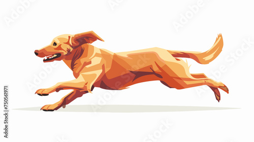 Fast dog movement. Side view of cartoon pet running