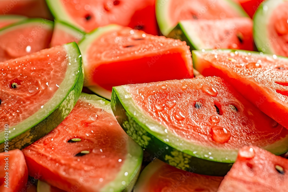 Juicy slices of watermelon as a bacground.