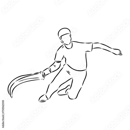basque pelota vector line icon. playing basque pelota. sport pictogram illustration.