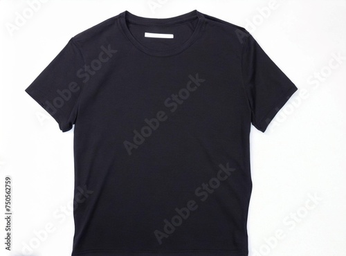 Black t shirt isolated on white background