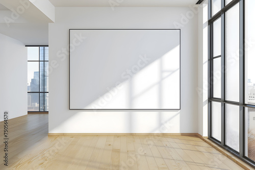 Mockup of a wall art in neutral modern interior © anaumenko