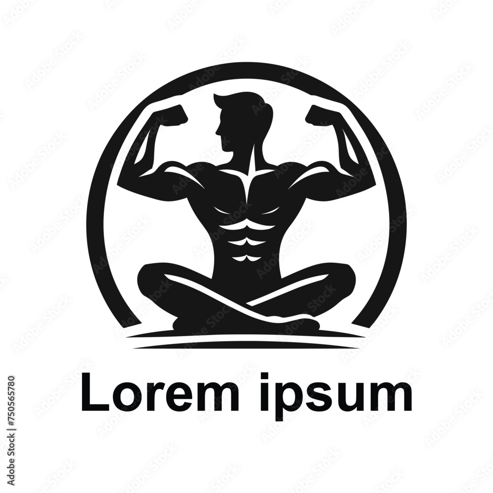 fitness logo or gym logo on white and black background fitness logo or gym logo on white and black background
