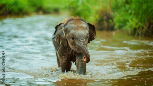 artificial intelligence generated image of a cute elephant