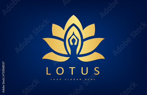 Lotus flower logo vector design