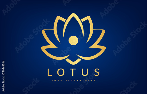 Lotus flower logo vector design