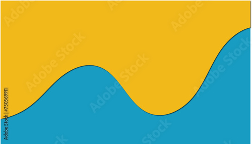 Yellow background with copy space. Abstract yellow and sky blue background