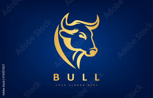Bull head logo vector. Animal design.	
