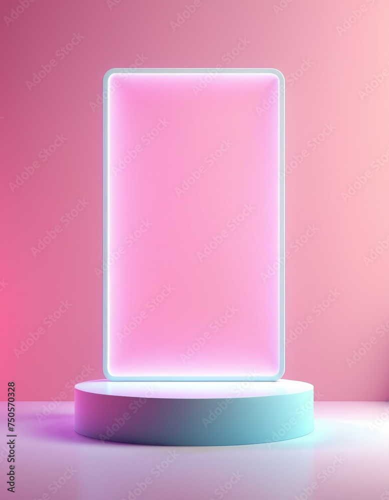 Abstract podium with neon lighting Abstract podium with neon lighting