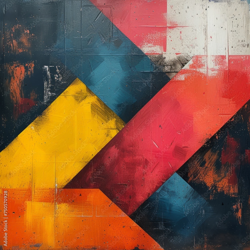 Naklejka premium Abstract colorful arrow on grunge background. Business concept. Abstract background with graphs and charts, geometric elements.