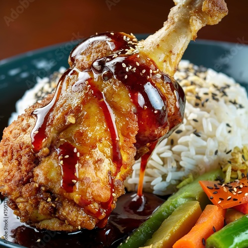 Chicken drumstick fried in teriyaki sauce