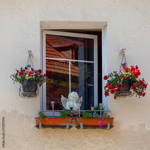 Open window in some house of Uzupis in Vilnius, Lithuania