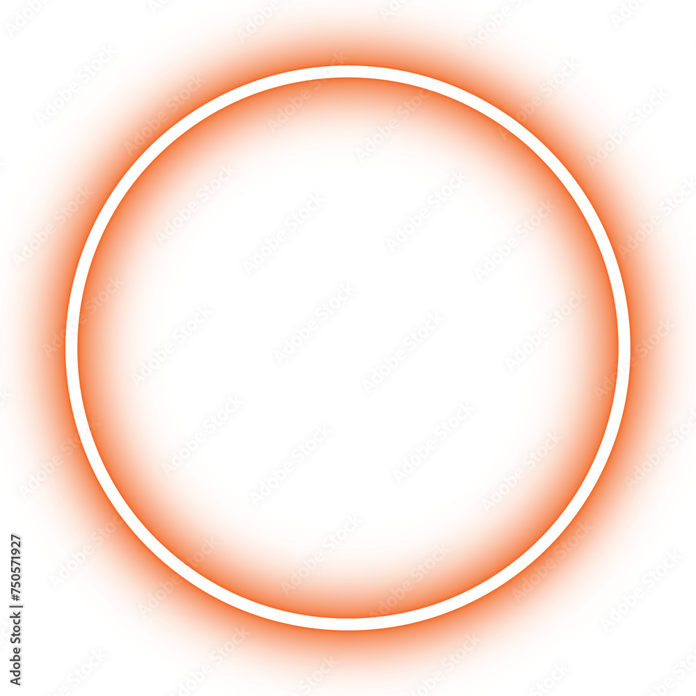 neon orange ring circle frame for decoration