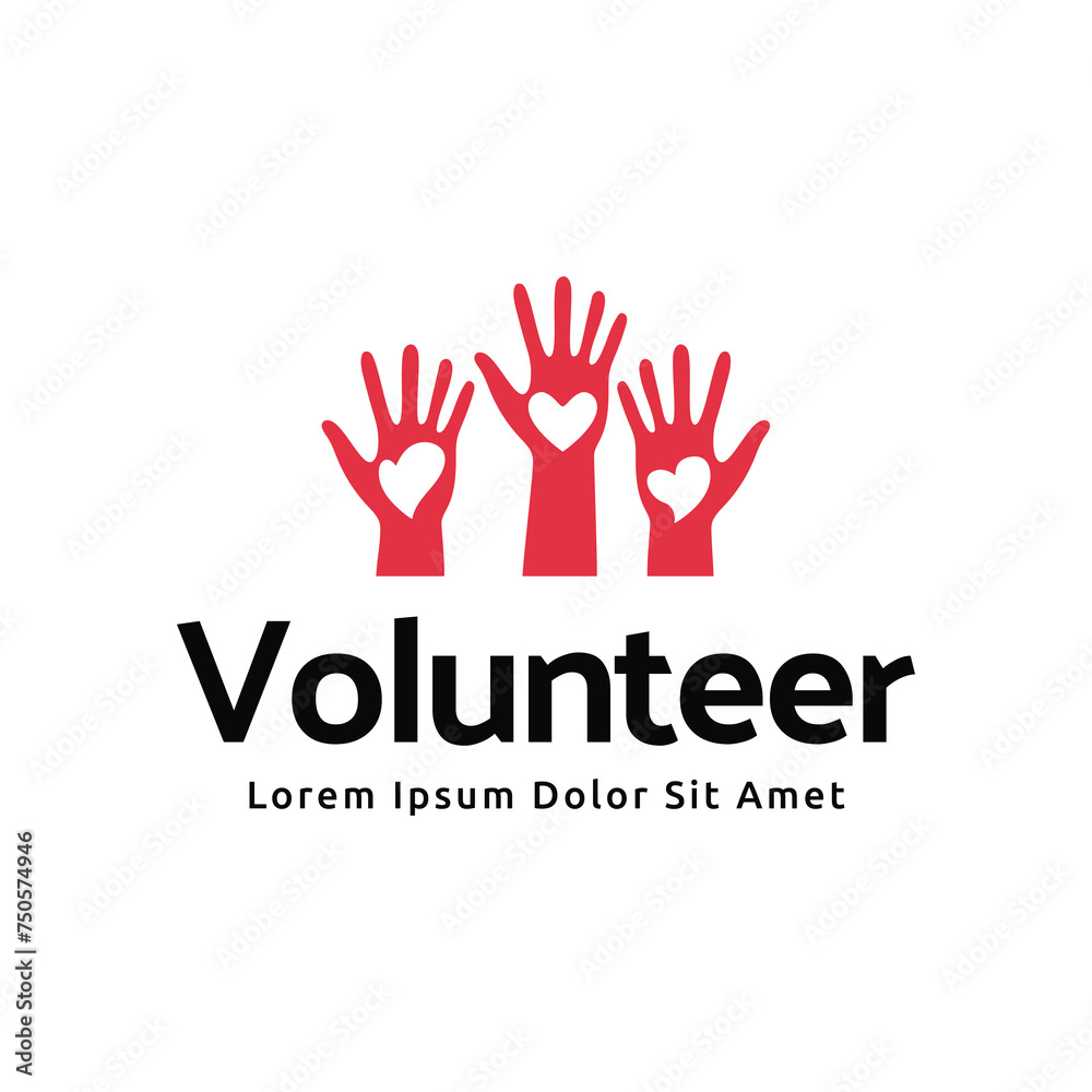 Volunteer vector logo template suitable for health or business charity. Volunteer vector logo template suitable for health or business charity.