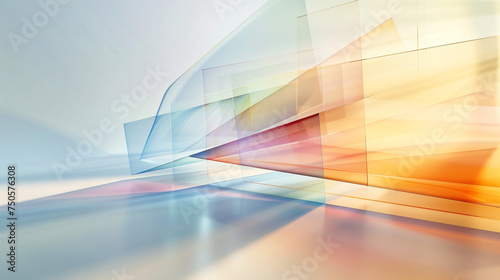 Transparent glass geometry background 3d rendering.