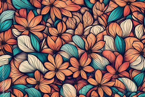 Abstract petals Vibrant Abstract Swirling Colors