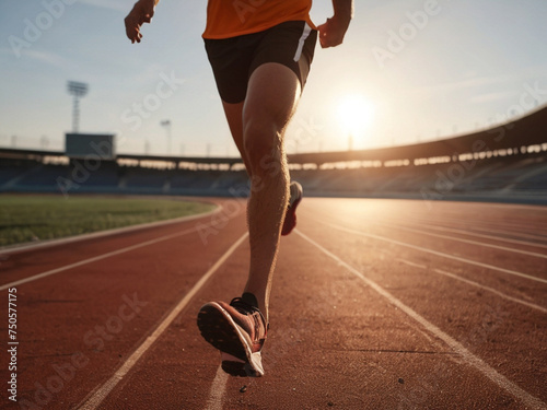 Strong and Resilient, Runner's Legs and Feet in the Golden Hour.