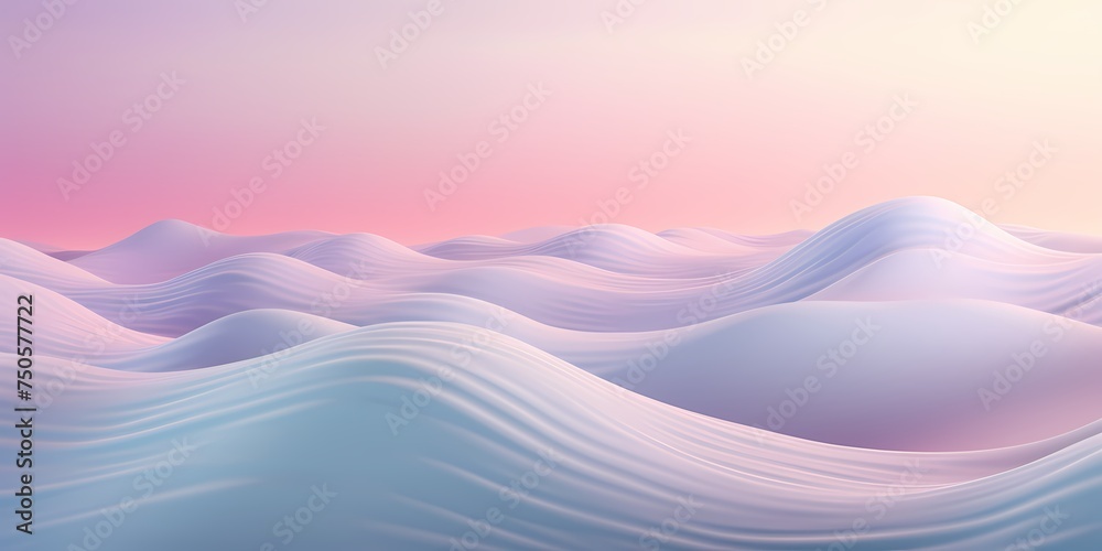 Soft clouds of pastel 3D waves drifting gently across the frame.