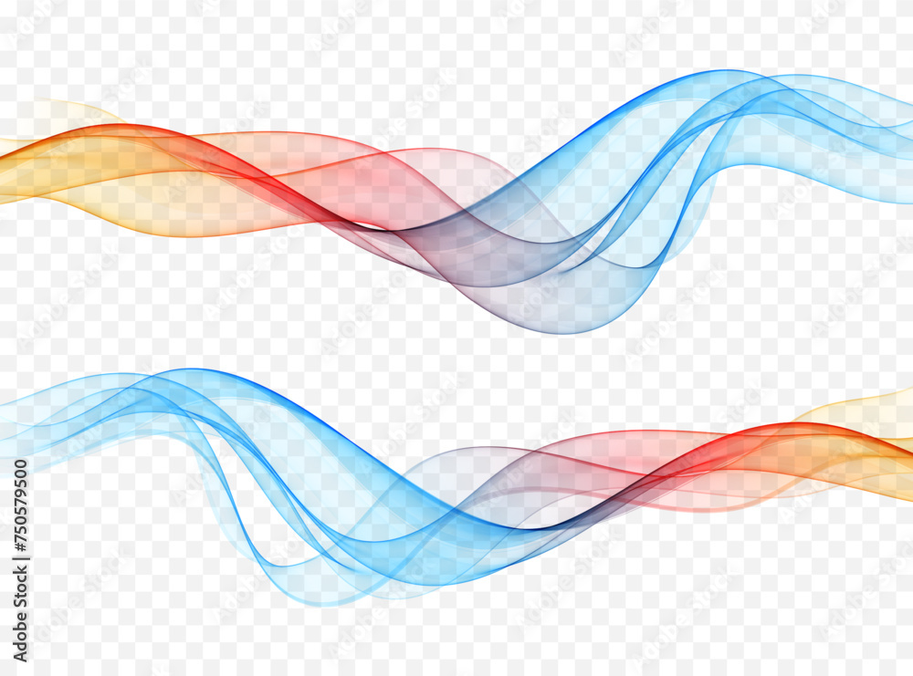 Obraz premium Wavy design element,abstract transparent color wave.