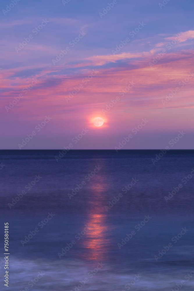 Moonrise in the mediterranean sea