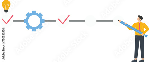 Project tracking, goal tracker, task completion or checklist to remind project progress concept,