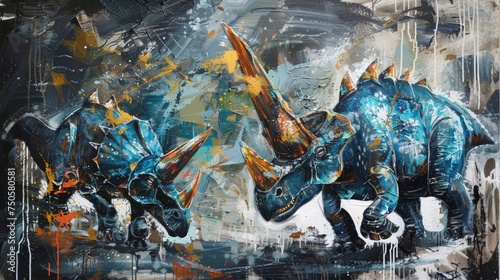 Fototapeta Naklejka Na Ścianę i Meble -  abstract dinosaurs