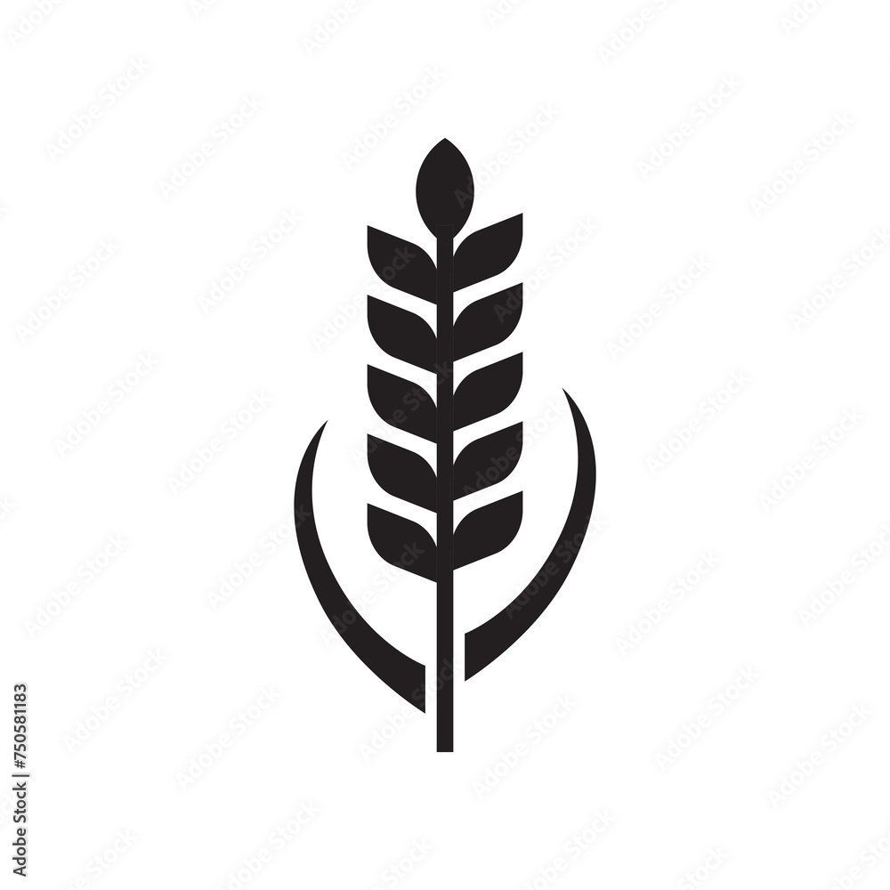 Wheat ears icon isolated on white background