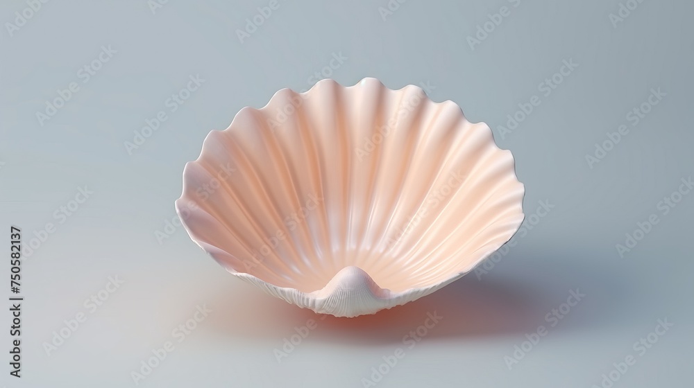 Empty open seashell 3d rendering.
Empty open seashell 3d rendering.