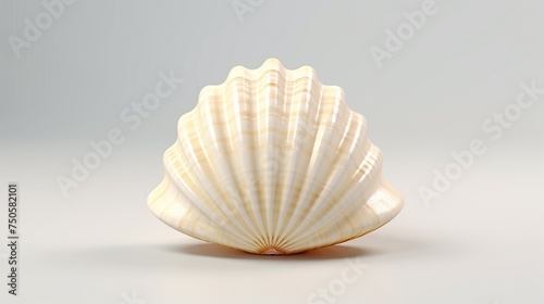 Empty open seashell 3d rendering.
