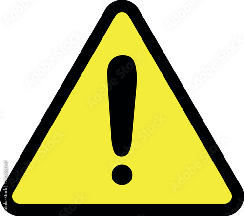 Hazard warning attention sign with exclamation mark symbol