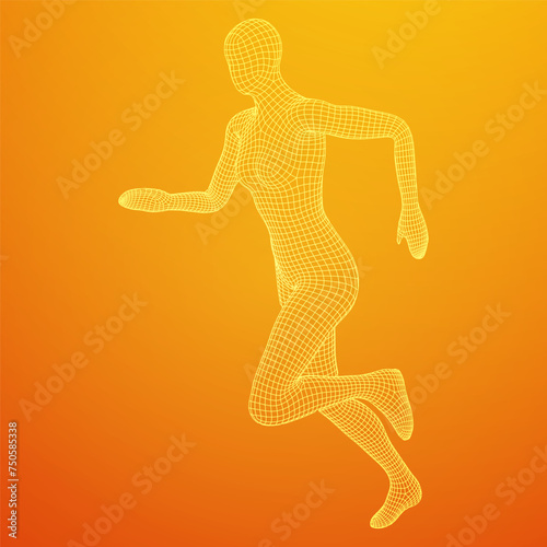 Running woman. Sprinter silhouette.