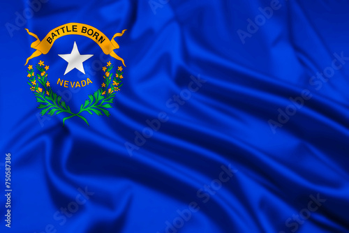The flag of the state of Nevada Rippled