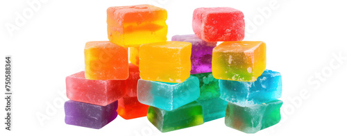 Colorful bear jelly gummy on transparent background. photo