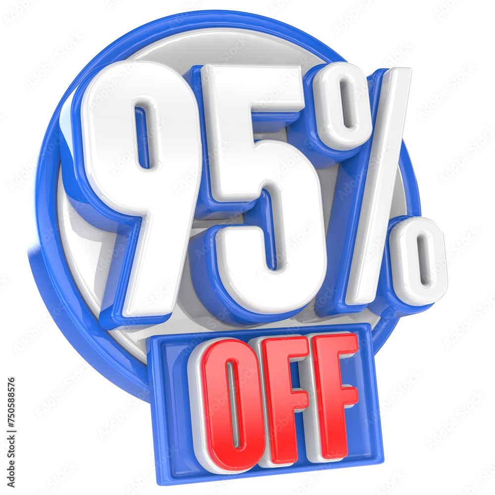95 percent offer in label 3d render 95 percent offer in label 3d render