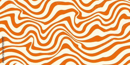 Caramel pattern. Psychedelic background with toffee texture. Striped wave banner.