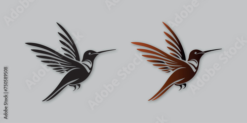 hummingbird modern logo design vector template   