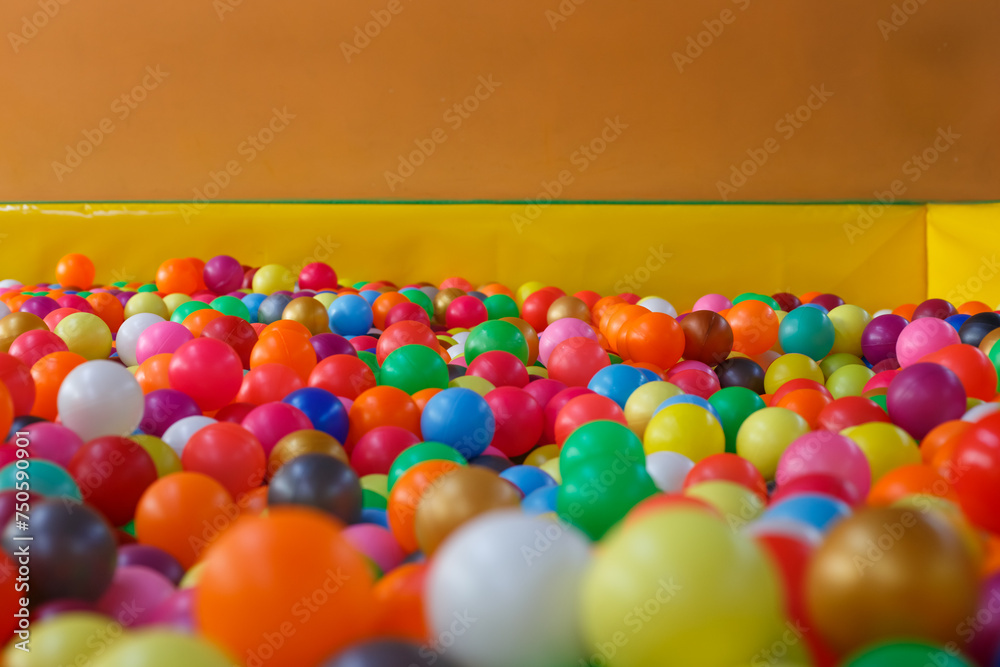 holiday, children's party, a games room, a box filled with small colored balls