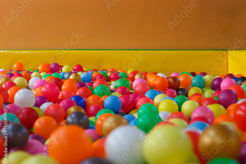 Obraz na płótnie holiday, children's party, a games room, a box filled with small colored balls w salonie
