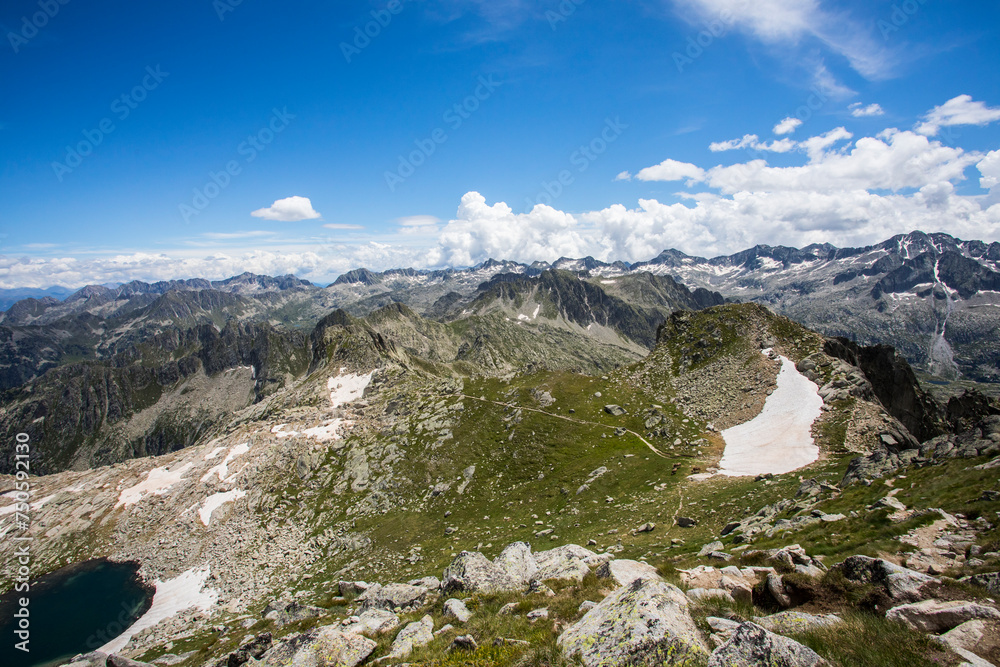 Summer landscape in Aiguestortes and Sant Maurici National Park, Spain